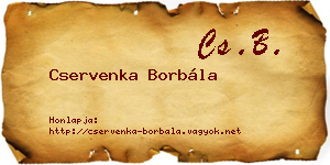 Cservenka Borbála névjegykártya