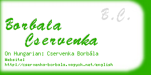 borbala cservenka business card